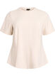 Short-sleeved blouse with shaping darts, Beige, Packshot image number 0