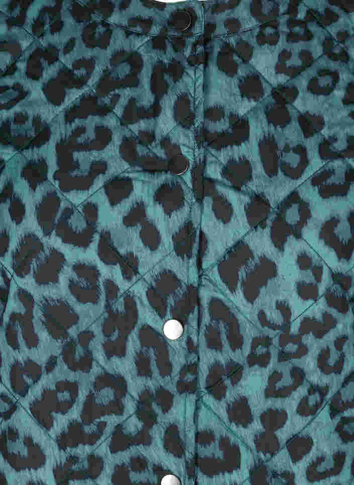 Short printed jacket with pockets, Chinois Green Leo, Packshot image number 2