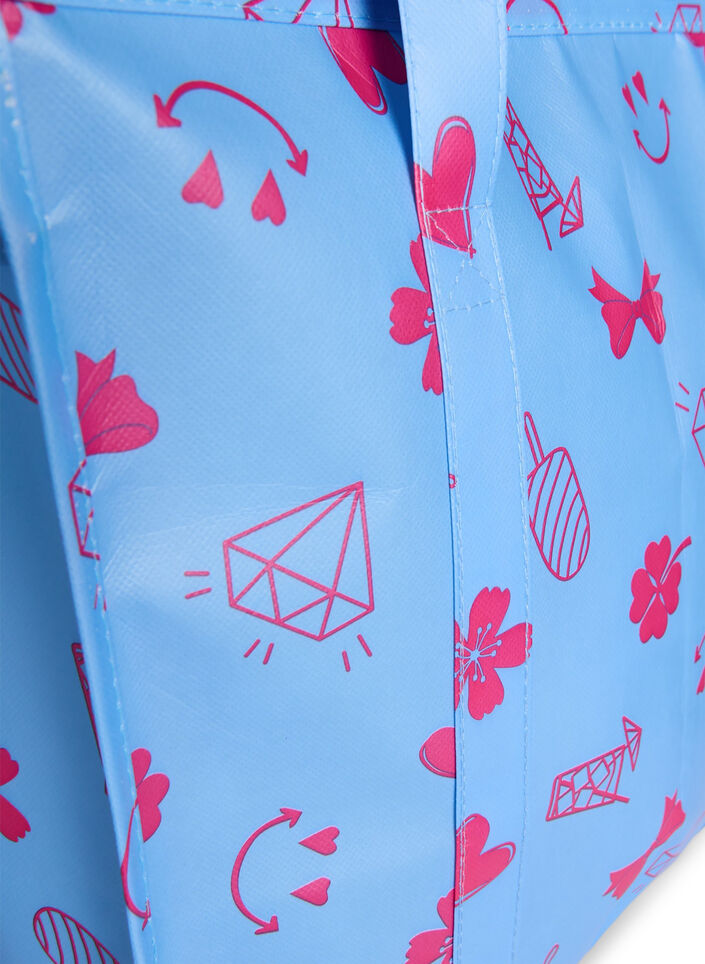 Shopping bag with zipper, Blue, Packshot image number 3