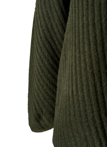 Turtleneck sweater with ribbed texture, Forest Night Mel., Packshot image number 3