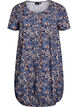Short-sleeved cotton dress with print, Blue, Packshot image number 0