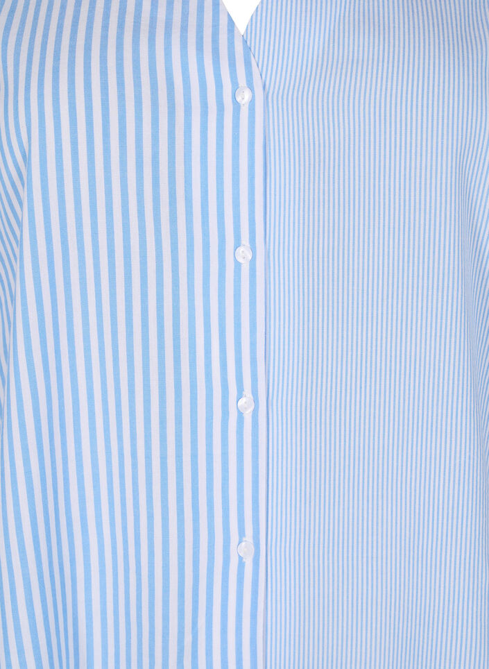 Striped tunic with 3/4 sleeves, Light Blue, Packshot image number 2