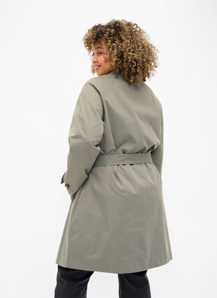Trench coat with pockets and belt, Sea Spray, Model image number 1