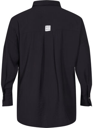 Long-sleeved viscose shirt, Black, Packshot image number 1