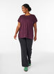 Loose workout t-shirt with short sleeves, Dark Bordeaux, Model image number 1
