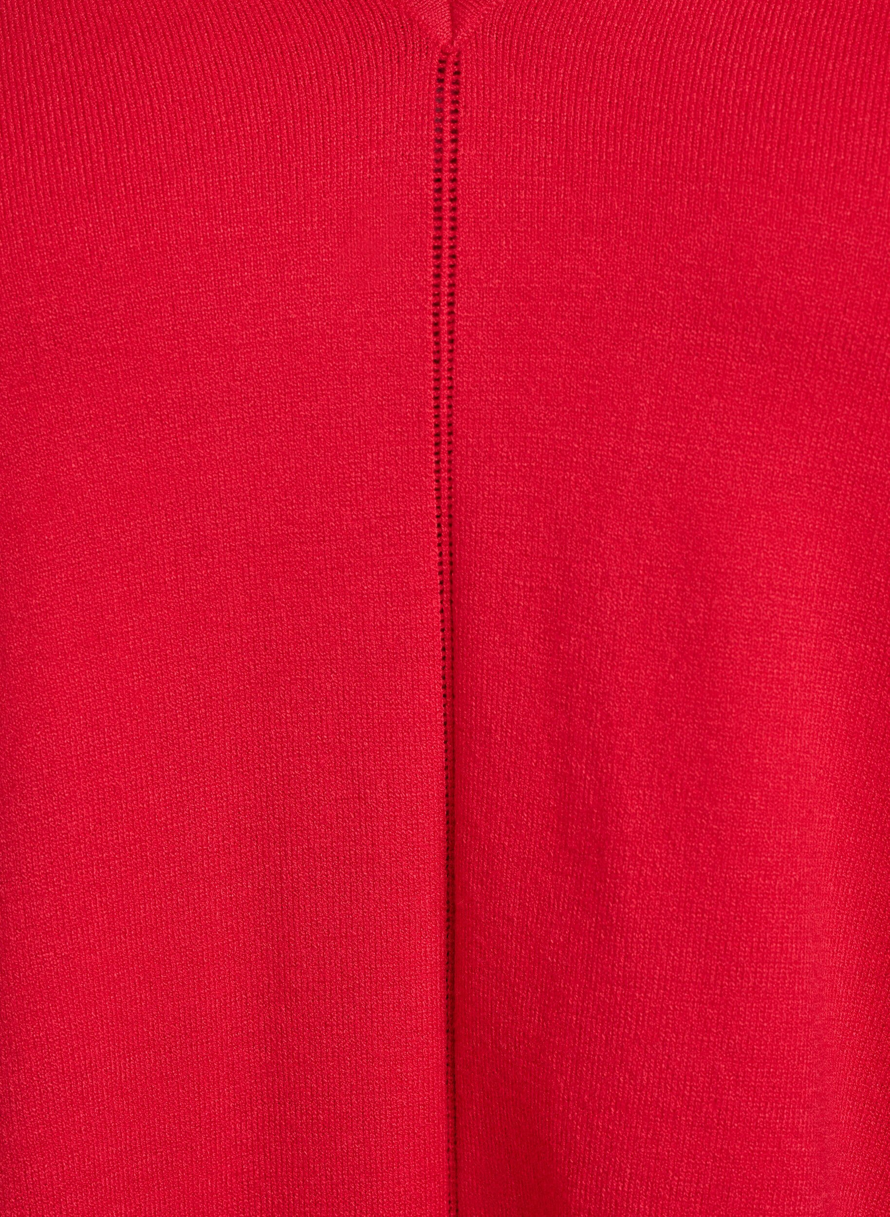 Zizzifashion Fine-knit blouse with v-neck and front detail, Red, Packshot image number 2