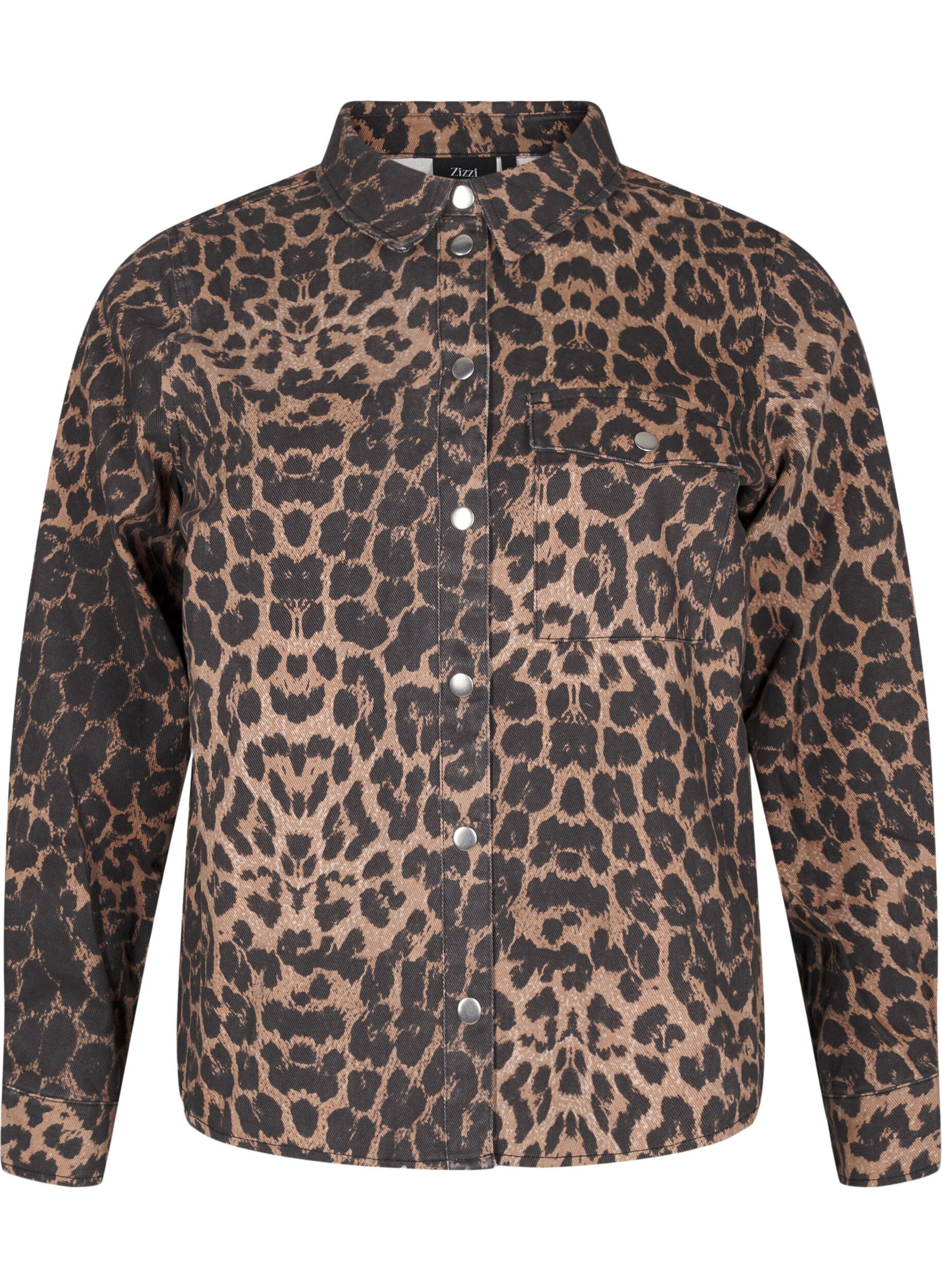 Zizzifashion Canvas jacket with leopard print, Leo AOP, Packshot image number 0