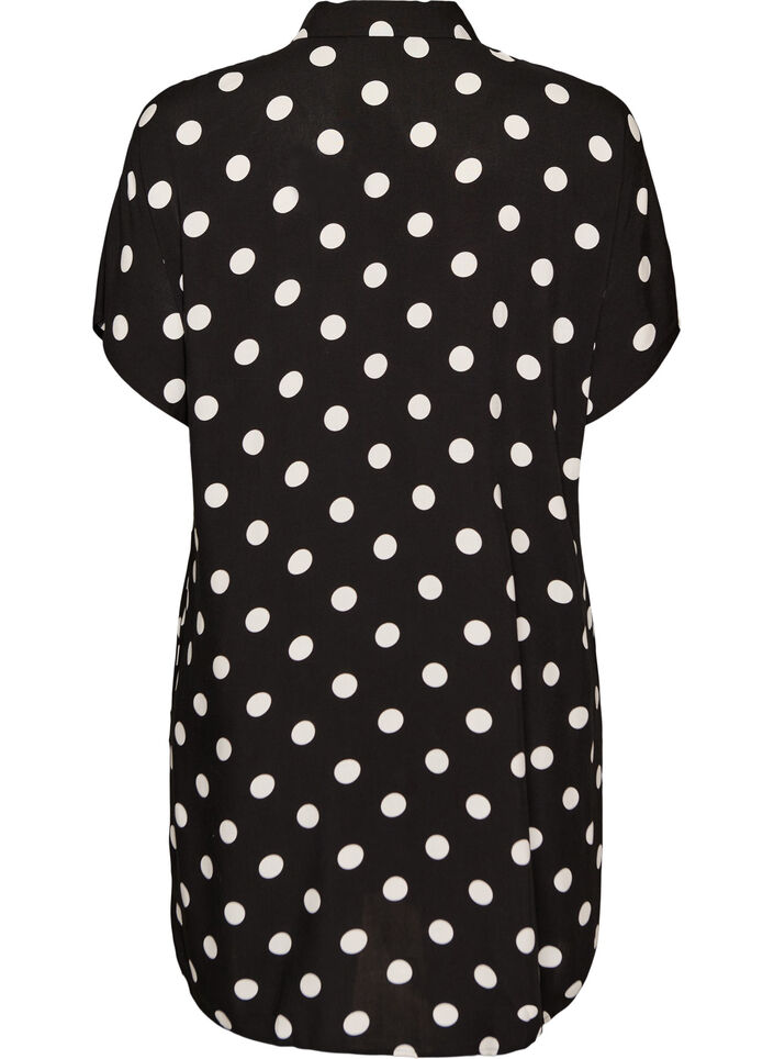 Loose-fitting long shirt in viscose, Vanilla, Packshot image number 1