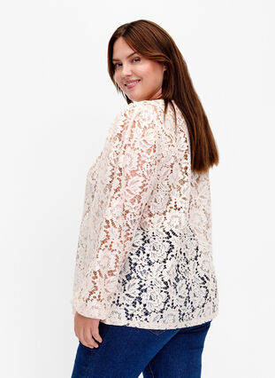 FLASH - Long sleeve lace blouse, Birch, Model image number 1
