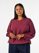 Blouse with balloon effect and chiffon details, Red, Model image number 0