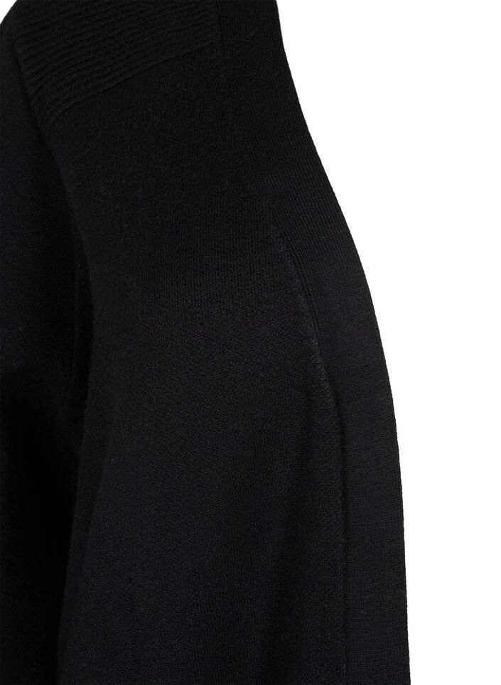 Long knitted cardigan with pockets, Black, Packshot image number 2