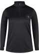 High neck exercise top with zip, Black, Packshot image number 0