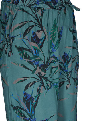 Loose viscose trousers with print, Sea Pine Leaf, Packshot image number 2