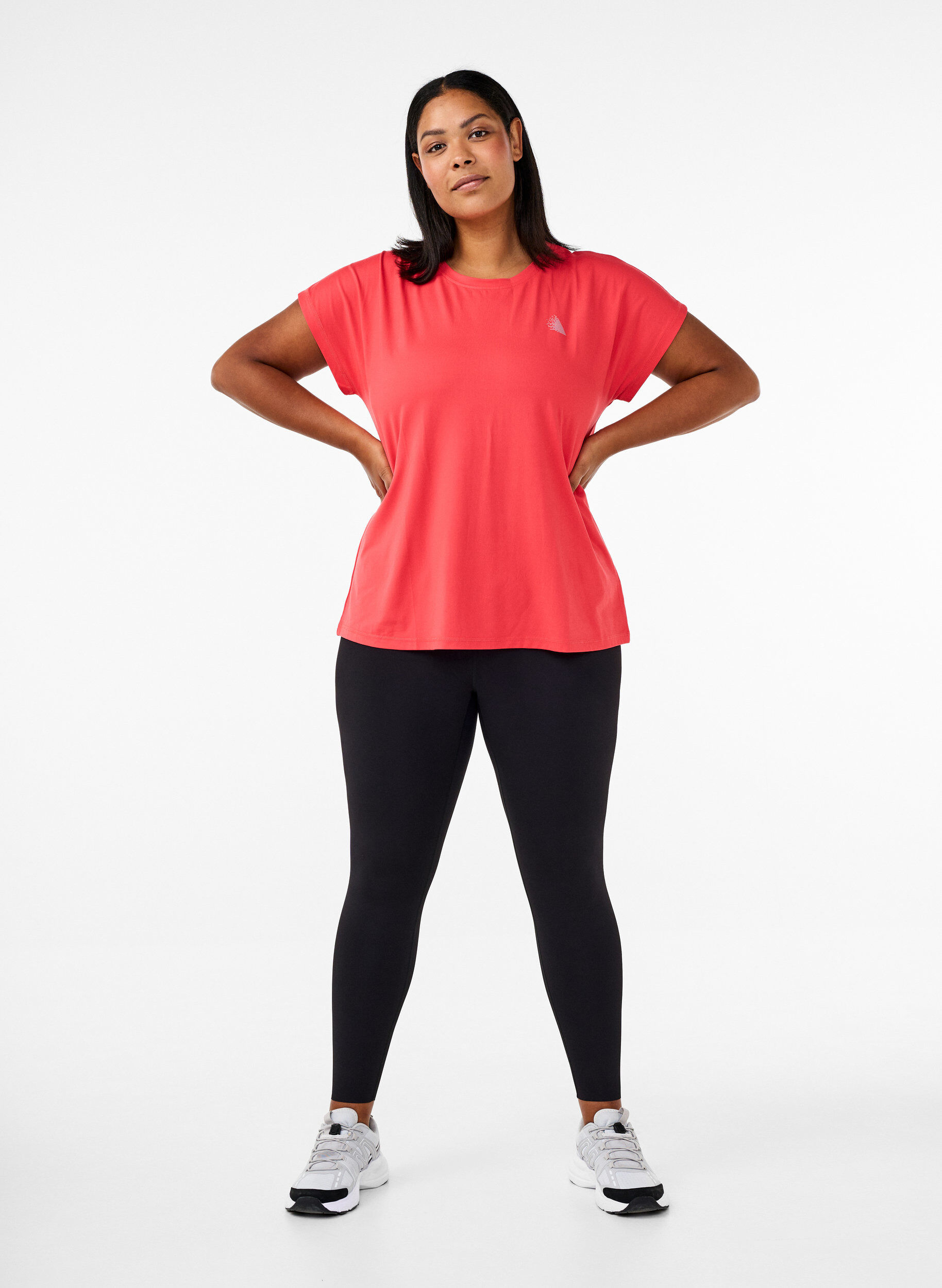 Zizzifashion Solid-coloured workout T-shirt, Red, Model image number 1