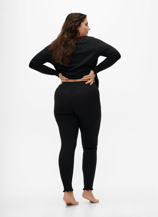 Tight fit ribbed trousers, Black, Model image number 1