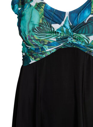 Swimsuit with loose skirt, Black Blue Leaf, Packshot image number 2