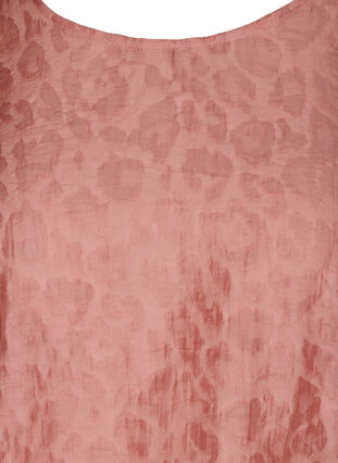 Blouse with 2/4 puff sleeves and a tone-on-tone pattern, Rose Smoke, Packshot image number 2