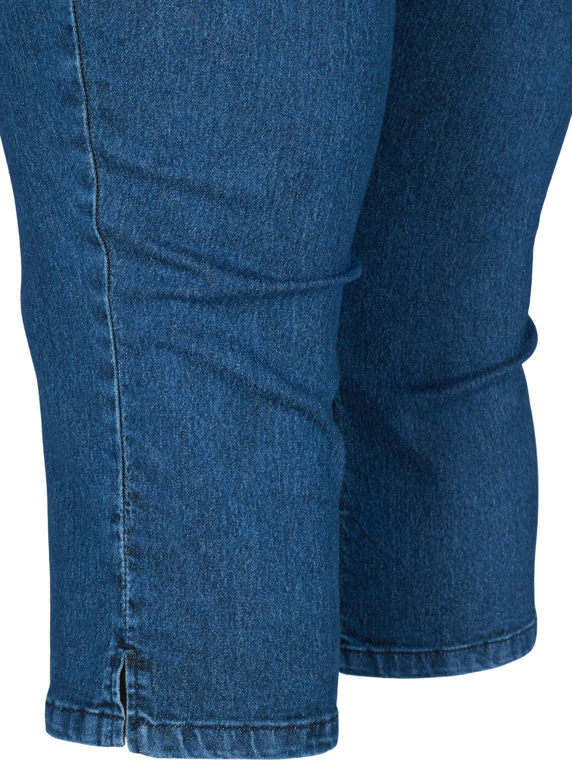 Zizzifashion Cotton blend capris, Dark blue denim, Packshot image number 3