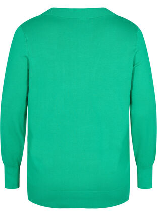 Viscose knitted top with v-neckline, Mint, Packshot image number 1