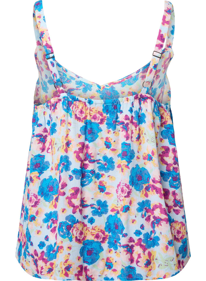 Floral strap top in viscose, Multi Flower AOP, Packshot image number 1