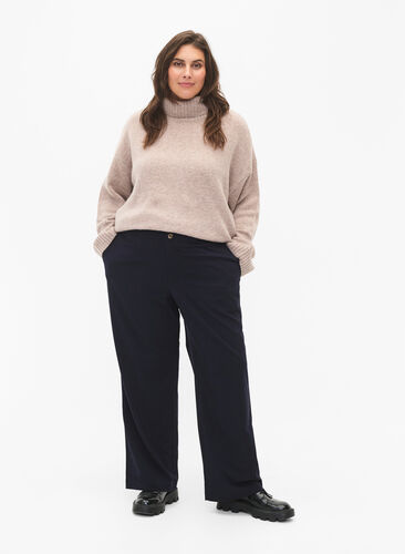 Classic pants with straight fit, Night Sky, Model image number 0