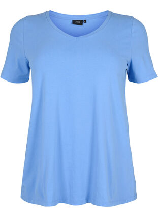 Basic plain cotton t-shirt, Blue Bonnet, Packshot image number 0