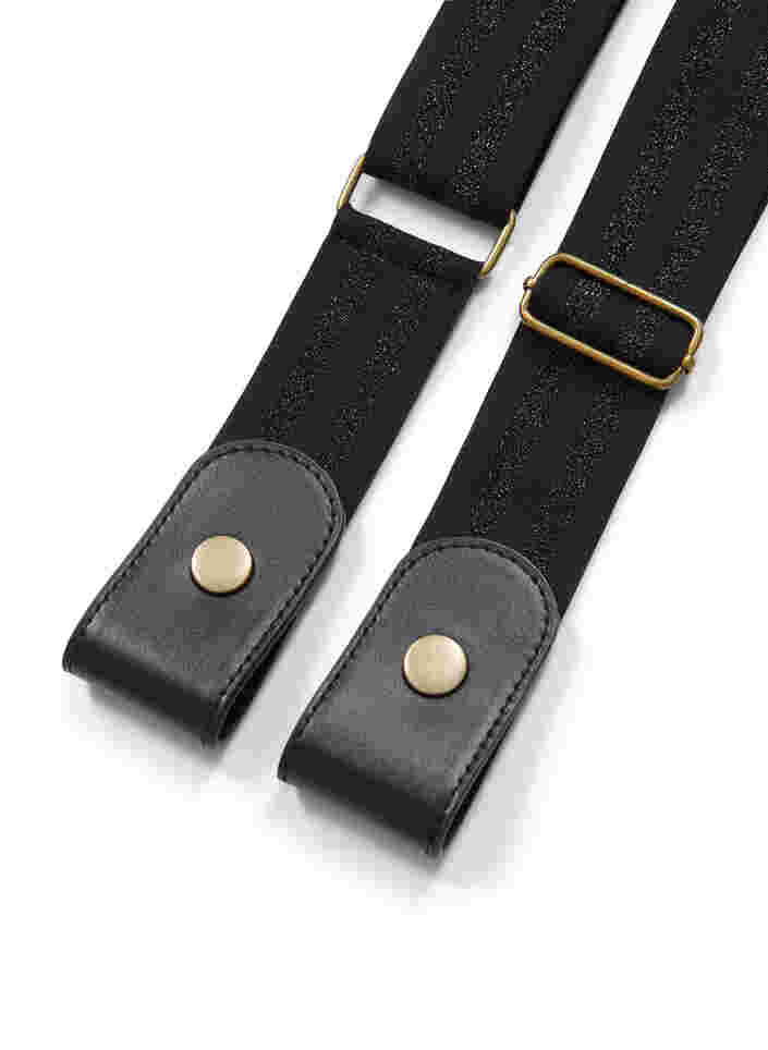 Elastic belt in lurex, Black, Packshot image number 1