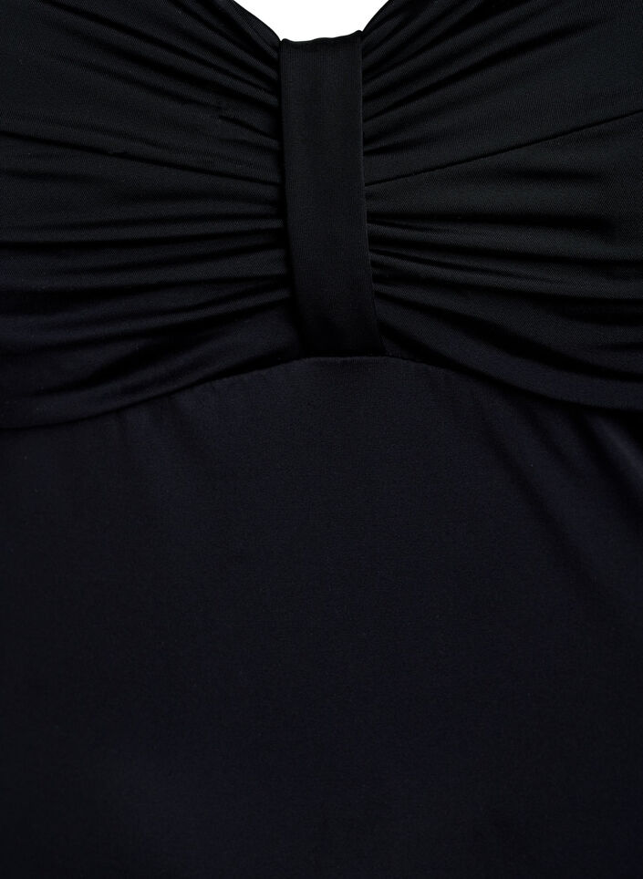 Swimsuit with underwire and draping, Black, Packshot image number 2