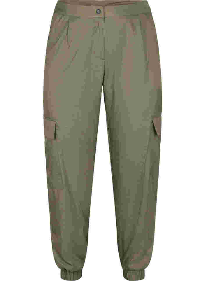 Cargo trousers with pockets, Dusty Olive, Packshot image number 0