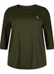 Workout top with 3/4 sleeves, Green, Packshot image number 0