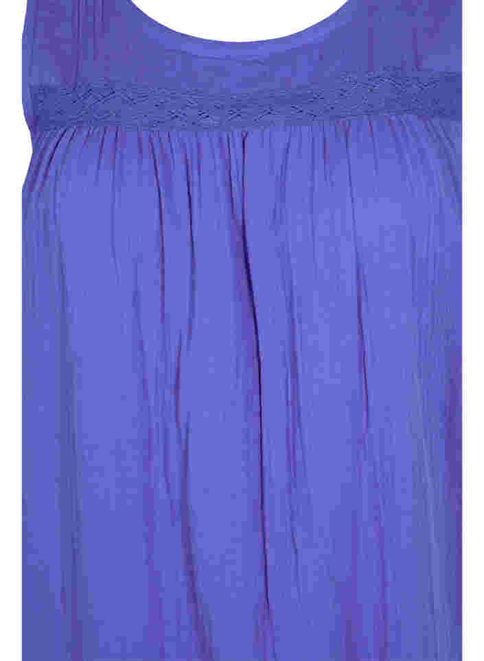 Sleeveless cotton dress in a-shape, Dazzling Blue, Packshot image number 2