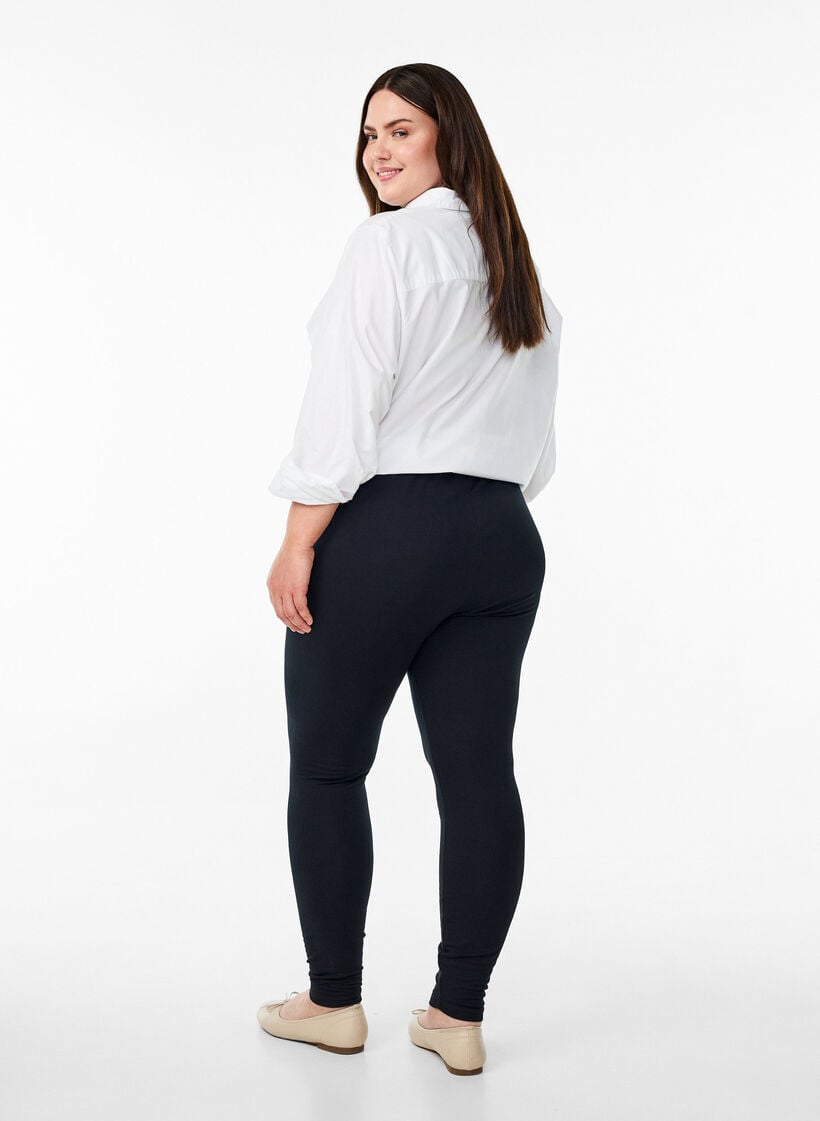 Cotton leggings with lining, Black, Model image number 2