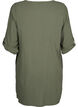 3/4 sleeve cotton blend tunic with linen, Thyme, Packshot image number 1