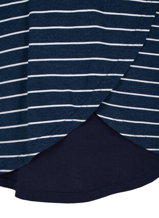 Striped maternity blouse with 3/4 sleeves, Blue Stripe , Packshot image number 3