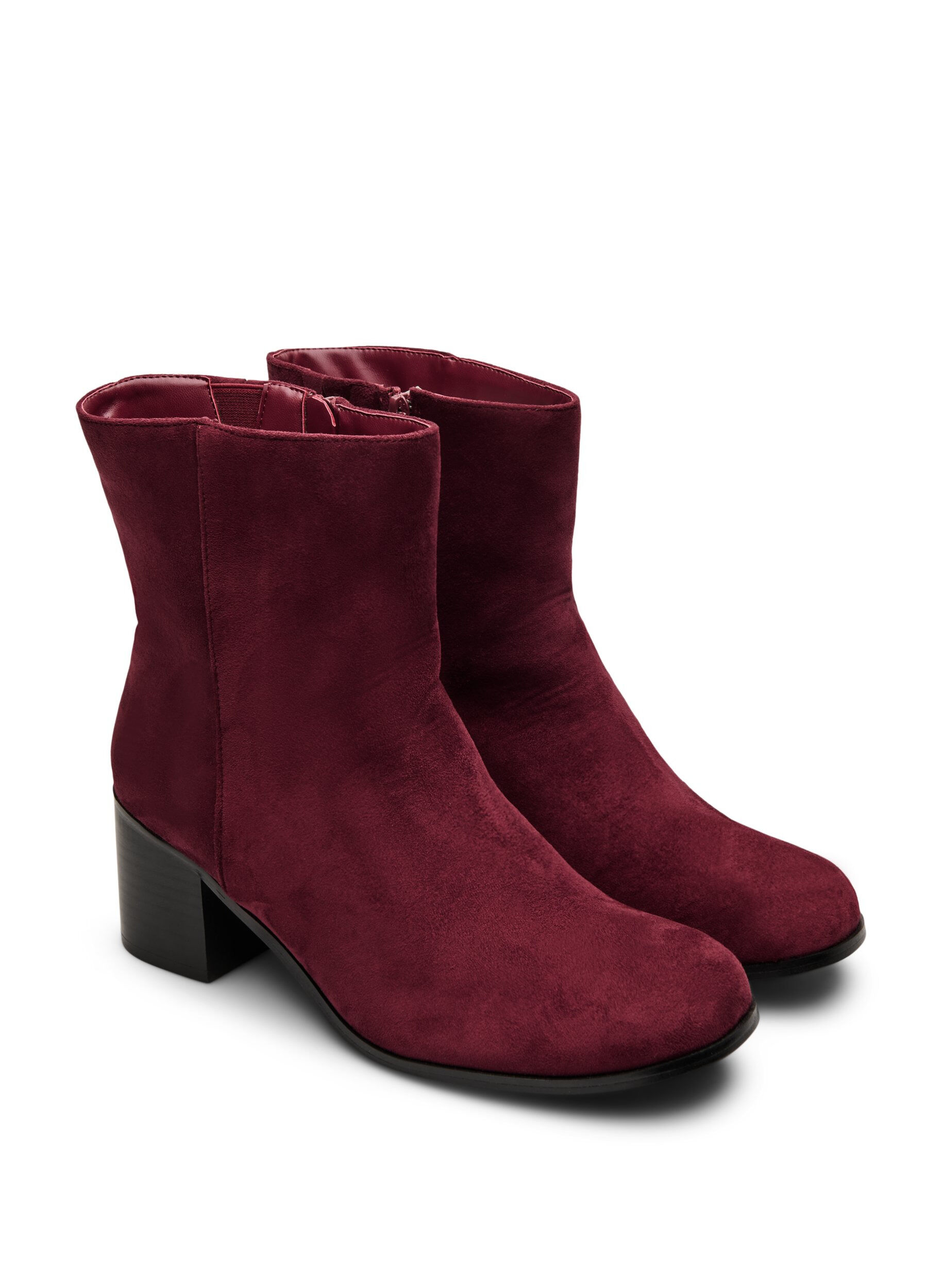 Zizzifashion Ankle boot in faux suede with round toe, Red, Packshot image number 1