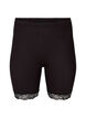 Cycling shorts with lace trim, Black, Packshot image number 0