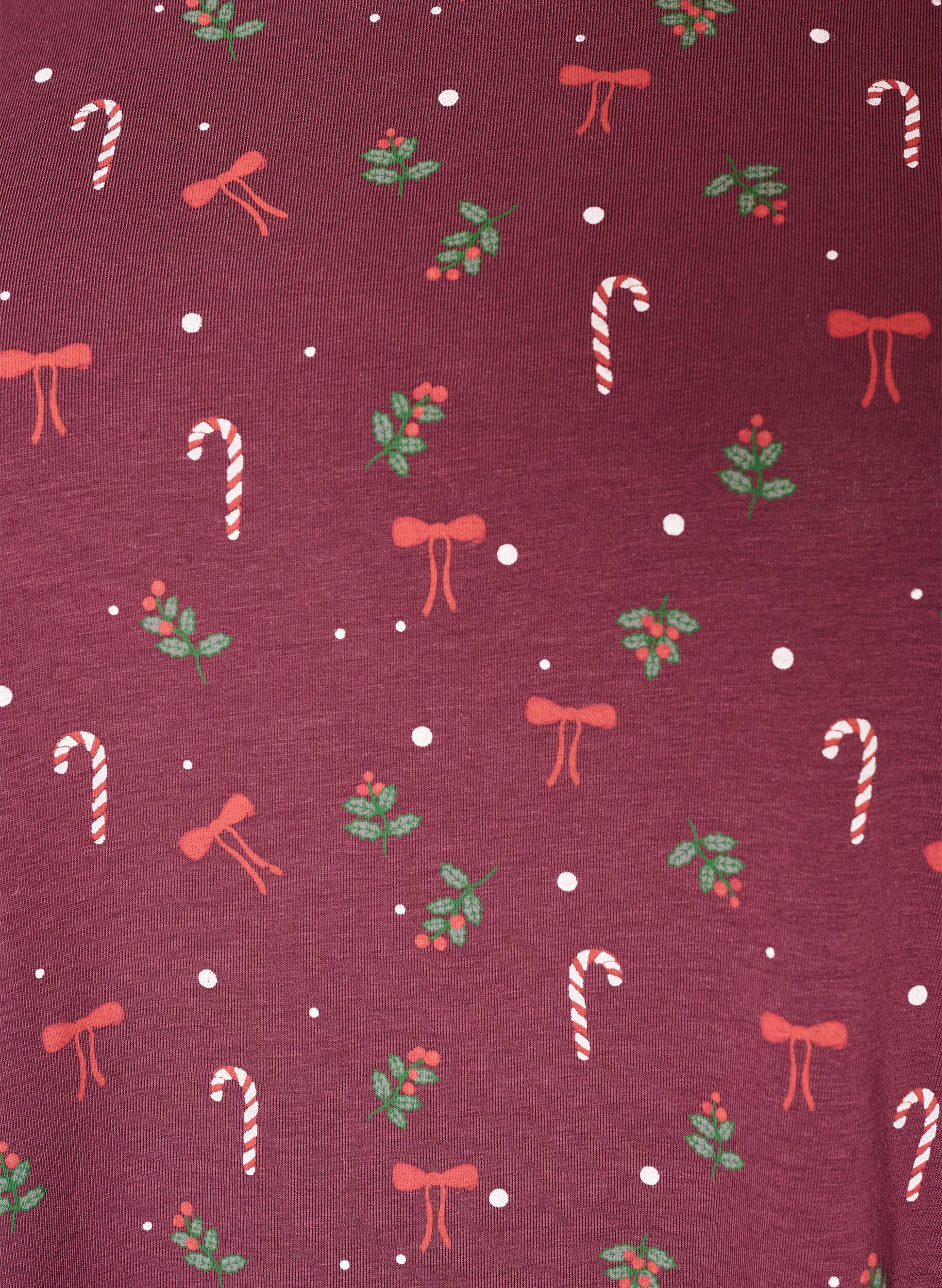 ZizzifashionPrinted night top, Dark Bordeaux, Packshot image number 2