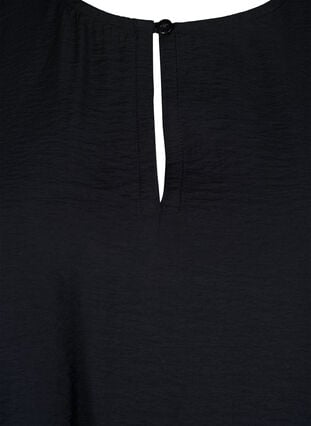 Short sleeve blouse in viscose, Black, Packshot image number 2