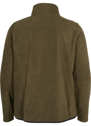 High-neck fleece jacket with pockets, Forest Night, Packshot image number 1