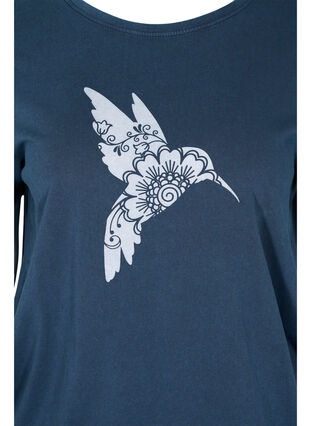 Organic cotton t-shirt with smocking, NavyBlazer Acid Bird, Packshot image number 2