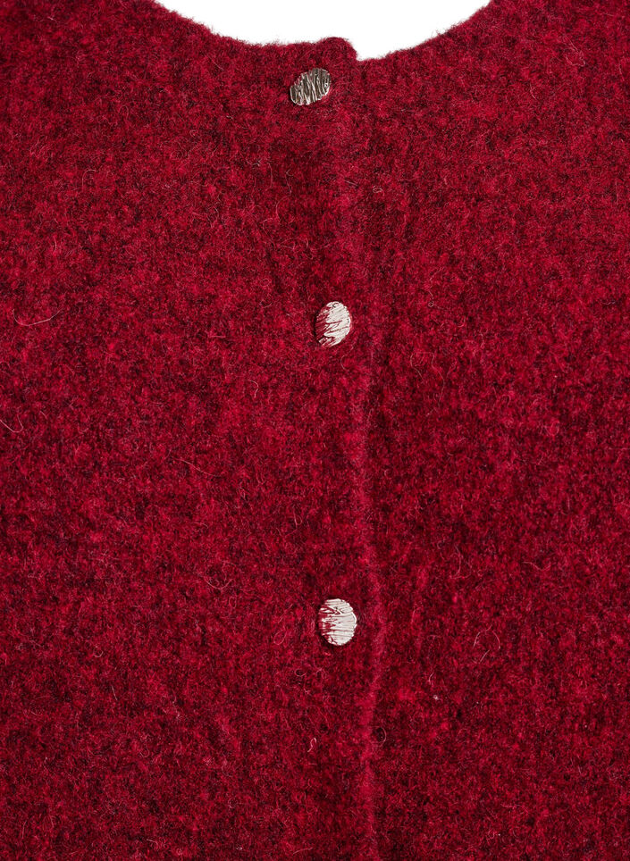 Cardigan with wool and alpaca and decorative buttons, Red, Packshot image number 2