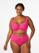 Microfibre briefs with lace details, Pink, Model image number 0