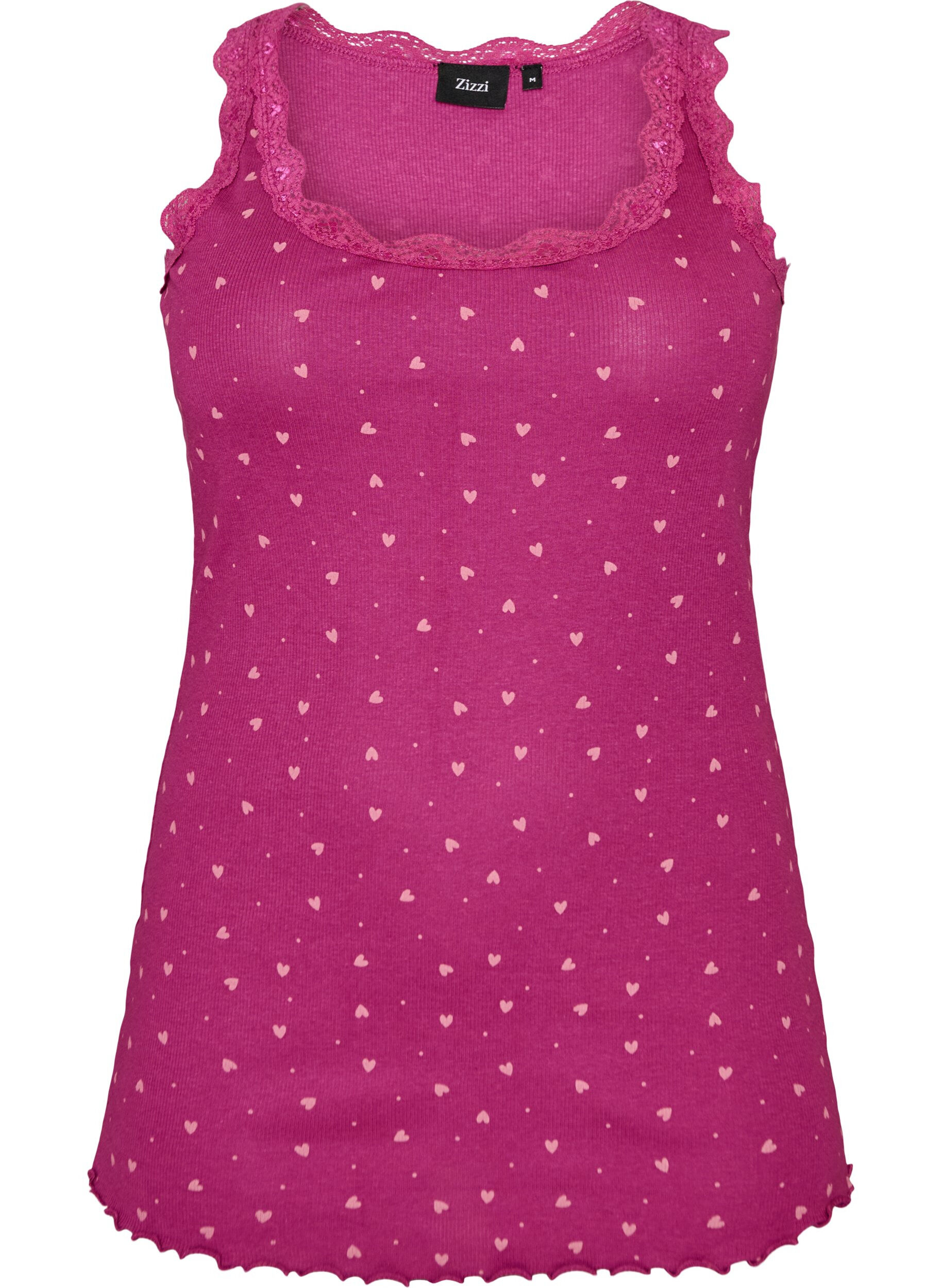 ZizzifashionTop with print and lace edge, Purple, Packshot image number 0