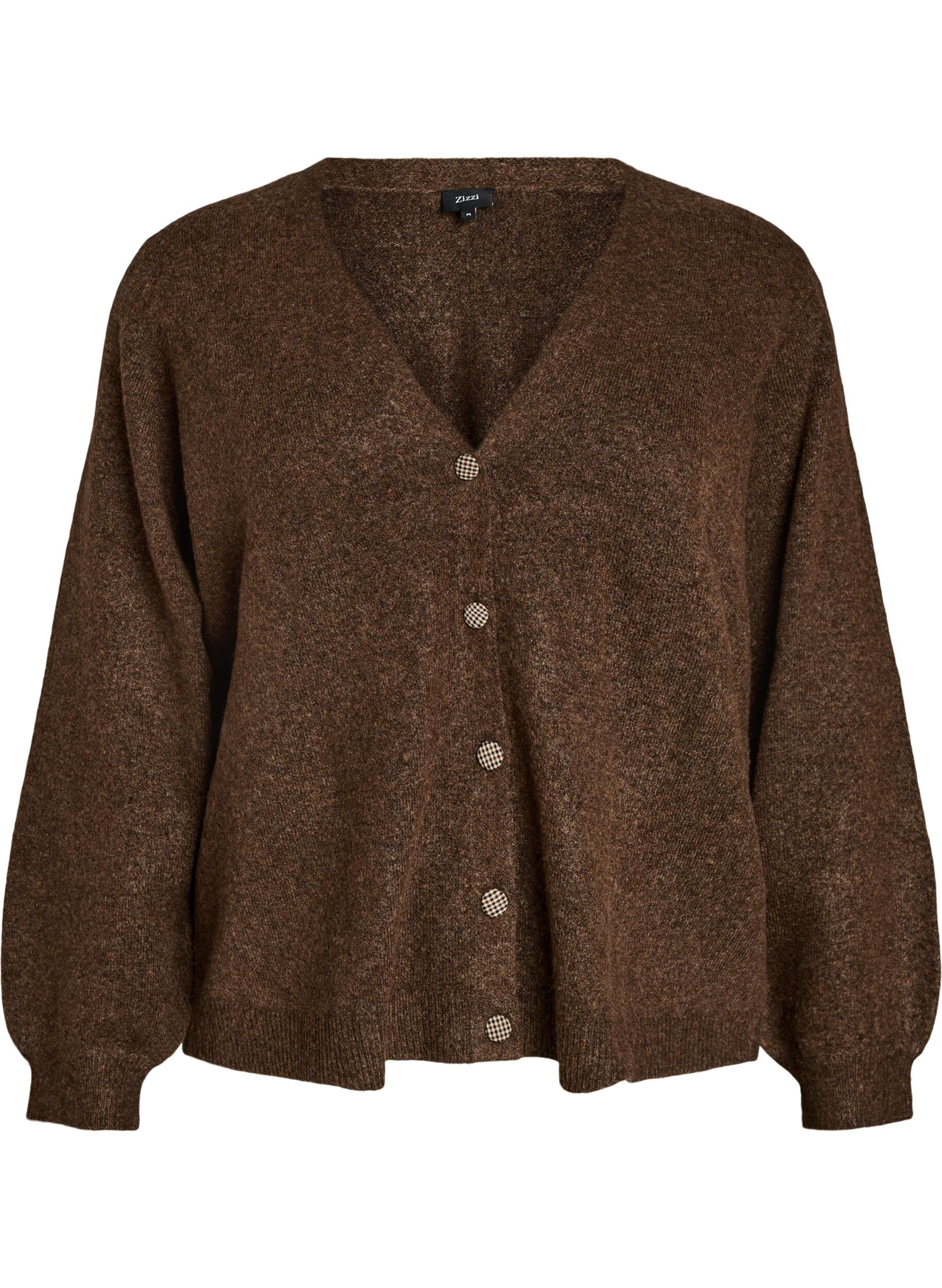 Cardigan with decorative buttons and V-neck