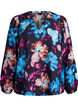 Viscose blouse with floral print and long sleeves, Black, Packshot image number 0
