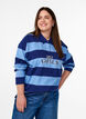 Striped polo shirt with embroidered text, Light Blue, Model image number 0