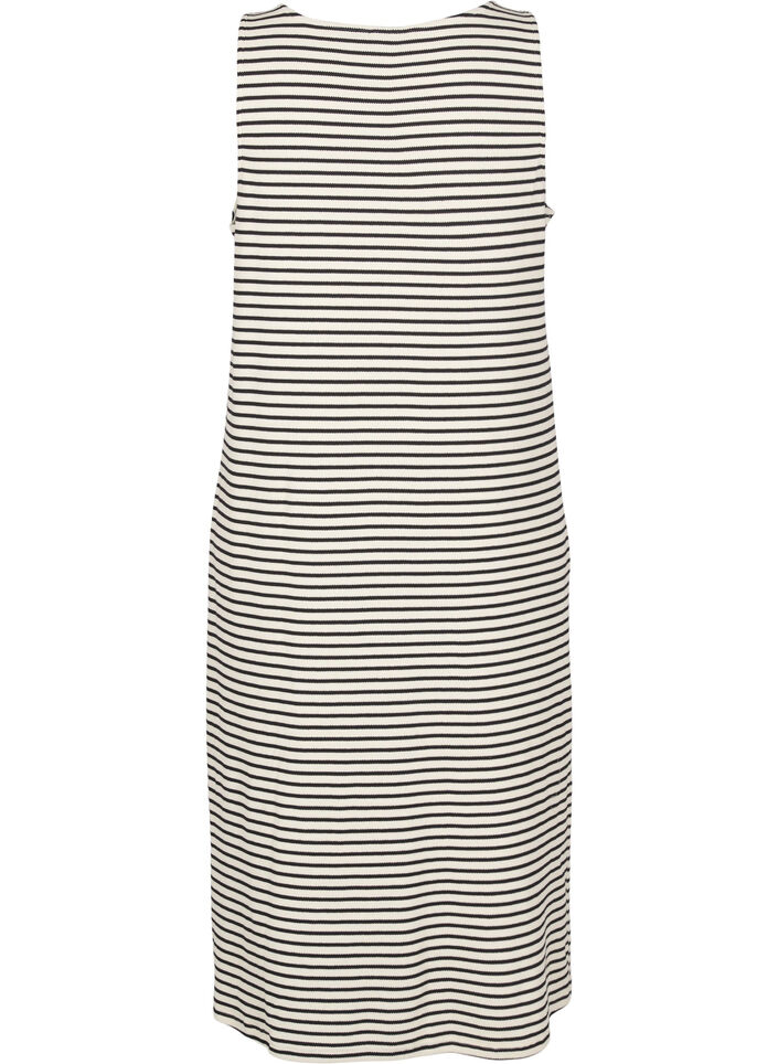 Striped midi tank dress, White, Packshot image number 1