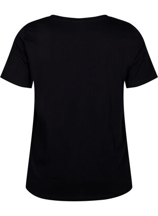 Cotton T-shirt with a motif, Black w. Face Foil, Packshot image number 1