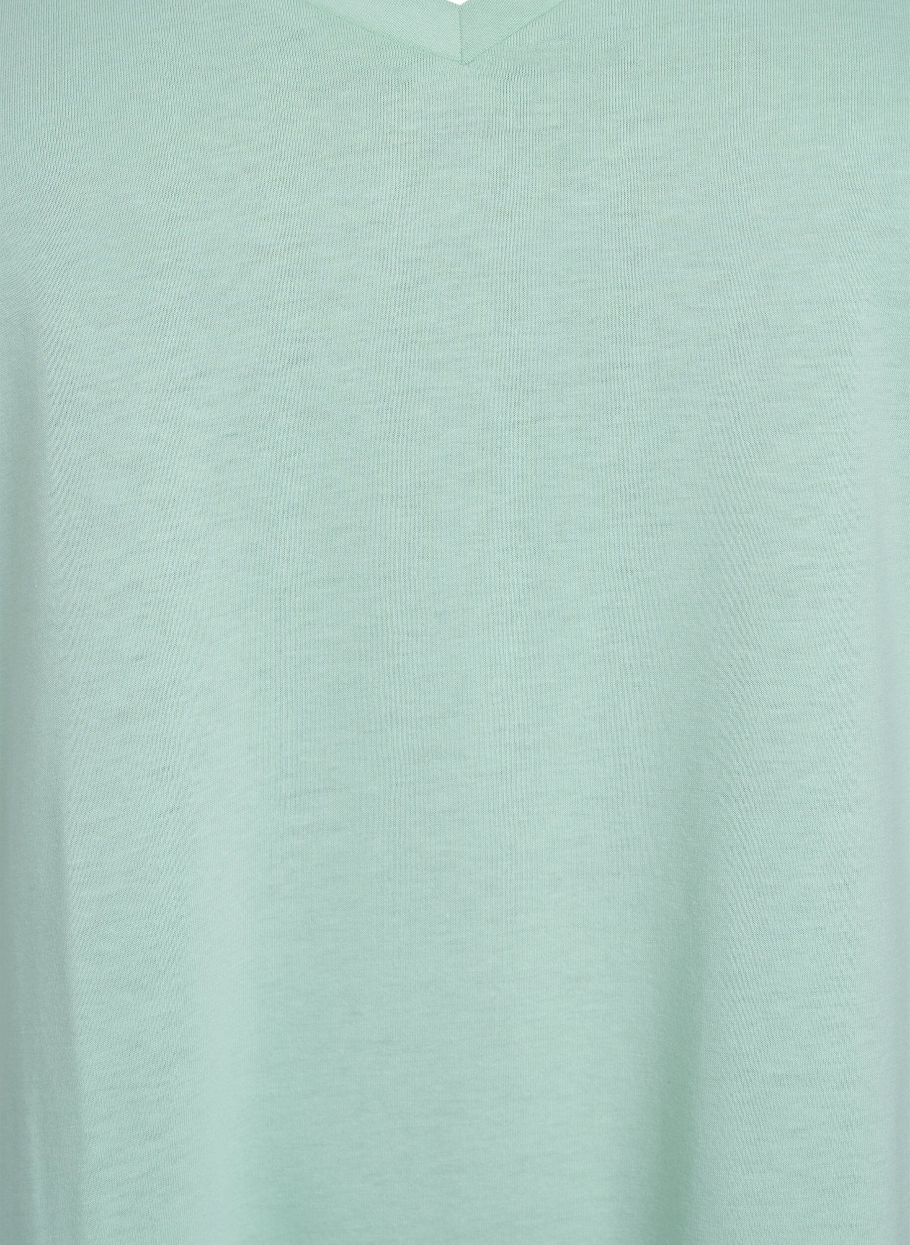Zizzifashion Short sleeve t-shirt with v-neckline, Green, Packshot image number 2