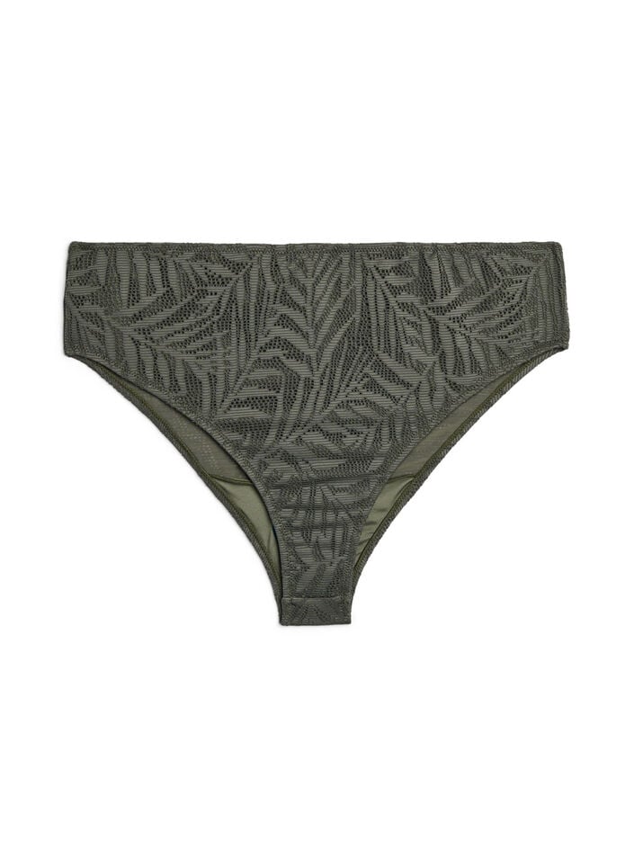 Brazilian bikini briefs in structured mesh, Green, Packshot image number 0